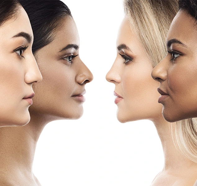 In this image you can see models with different nose shapes.