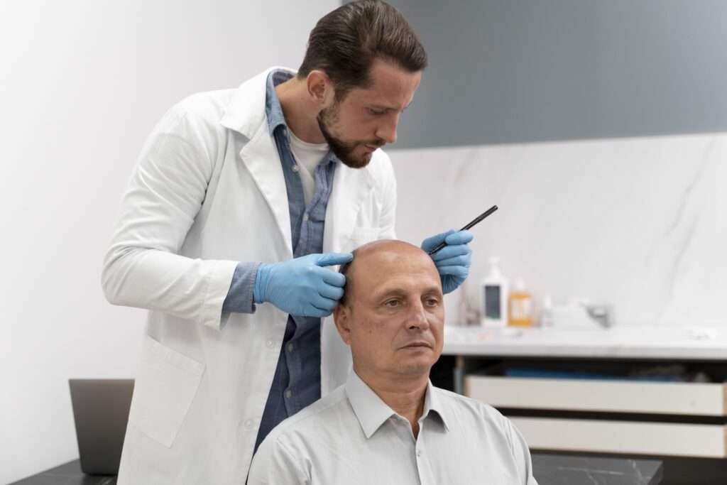 mature-man-going-through-follicular-unit-extraction-process
